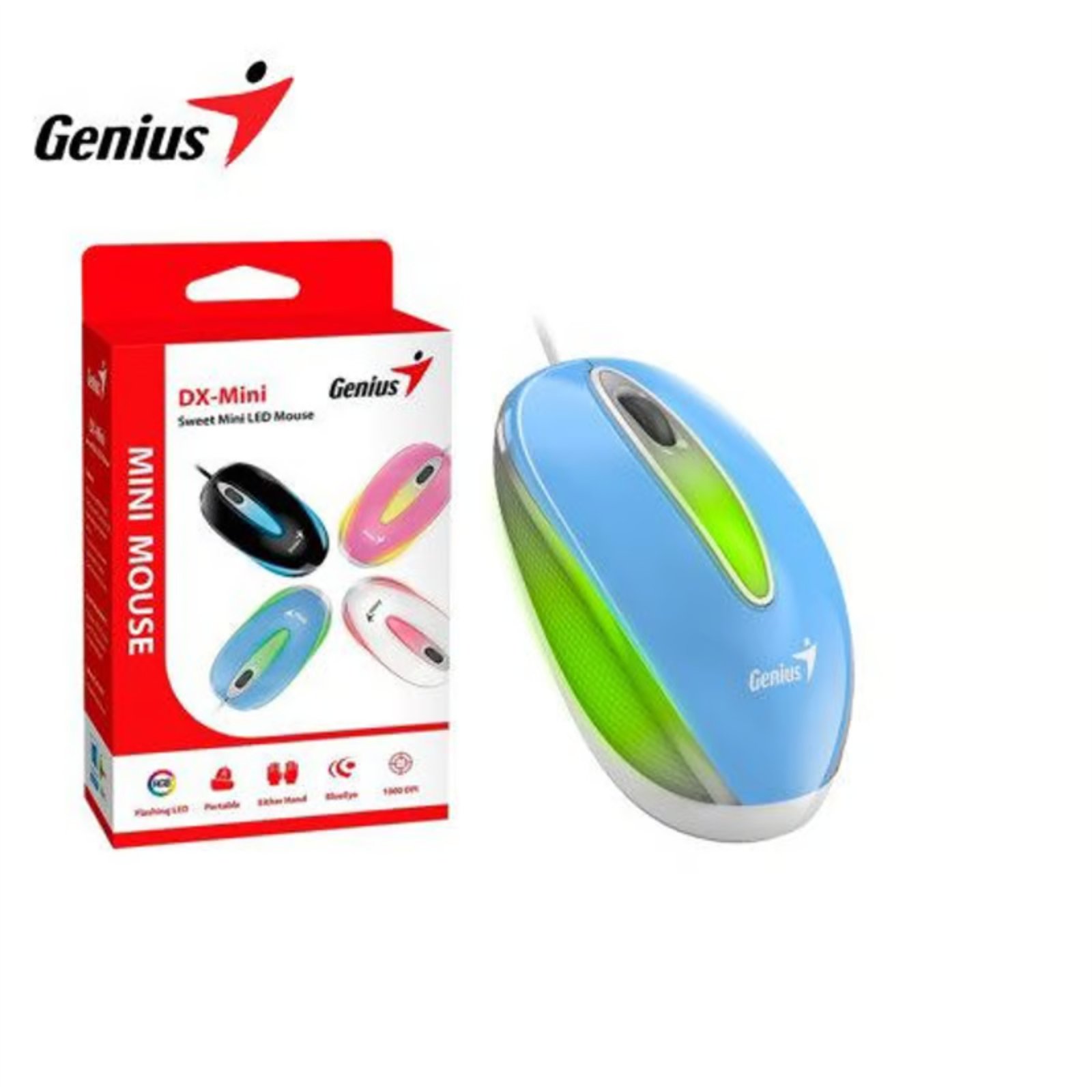 MOUSE USB DX-MINI WITH FLASHING LED AZUL GENIUS  31010025402